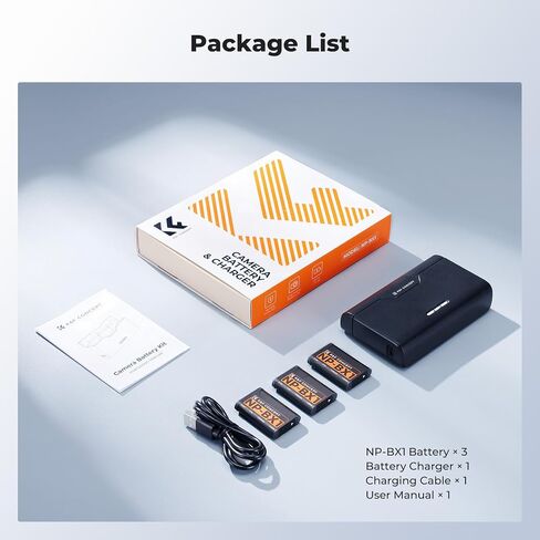 K&F CONCEPT NP-BX1 Battery and Charger Set Compatible with Sony ZV-1 ZV-1 II Cyber-Shot DSC-HX80 HX90V HX95 HX99 RX1 RX1 RX1R II in Kuwait