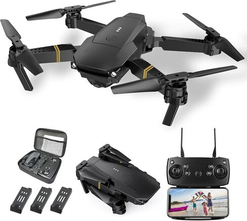 Drones with Camera for Adults 4K 1080P 3 Batteries Foldable Mini Drone with Camera, Altitude Hold, One Key Take Off/Landing, 3 Speed Mode, 3D Flip, for15 Years Old Up (Blue012) in Kuwait