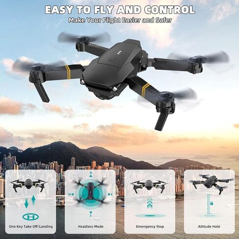 Drones with Camera for Adults 4K 1080P 3 Batteries Foldable Mini Drone with Camera, Altitude Hold, One Key Take Off/Landing, 3 Speed Mode, 3D Flip, for15 Years Old Up (Blue012) in Kuwait
