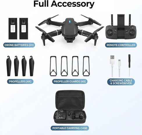 Drone with Camera 1080P HD,FPV Foldable Mini Drone for Adults （Black） | Drone with Camera 1080P HD,FPV Foldable Mini Drone for Adults in Kuwait