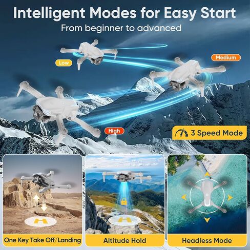 1080P Drone with Camera for Kids & Adults Beginners, Foldable FPV Quadcopter with One Key Takeoff/Landing, Gesture Control, 360° Flips, 2 Batteries, Toy Gift for Teen Boys and Girls in Kuwait