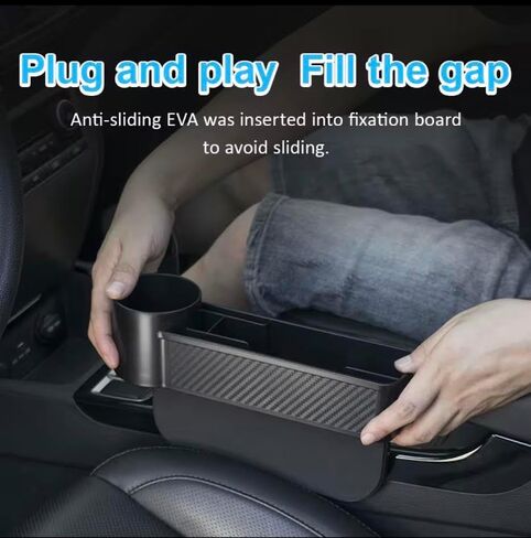 Car Seat Gap Filler with Cup Holder, Console Organizer, Anti-Sliding EVA Base in Kuwait