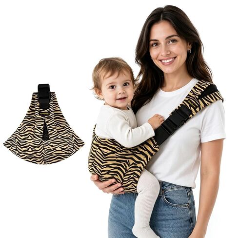 Baby Sling Carrier for Toddler 12-45 Lbs, Lightweight Hip Support Baby Sling with Safety Snap Buckle, Adjustable Shoulder Strap, One Size Fits All Parents, for Travel, Shopping & Daily Use (Black) in Kuwait