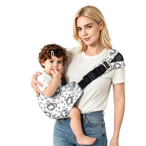 Baby Sling Carrier for Toddlers, Adjustable One-Shoulder Toddlers Sling Carrier, Lightweight Breathable Baby Carrier for Travel, Walking & Daily Use, Ergonomic Baby Holder (Blue) in Kuwait