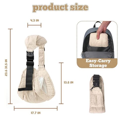Baby Sling Carrier,Toddler Carrier,Ergonomic Baby Carrier for Newborn to Toddler, Soft Adjustable Hands-Free Infant Carrier, Portable and Breathable Hip Seat Carrier for Parents (Mocha) in Kuwait