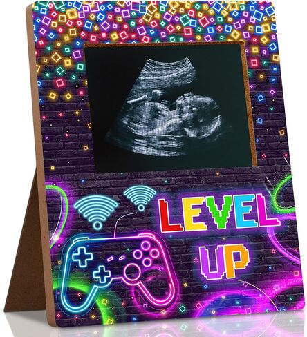 Highland Cow Baby Shower Photo Frame - West Cow Sonogram Picture Frame, Ultrasound Frame for Pregnancy Announcement Gender Reveal Parties, Keepsake for Expectant Parents in Kuwait