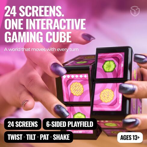Rubik's WOWCUBE - Handheld Game Console, 100+ Games and Apps for Teens and Adults (Ages 13+) - STEM Certified Entertainment System - 24 Screens Interactive Gaming Cube in Kuwait