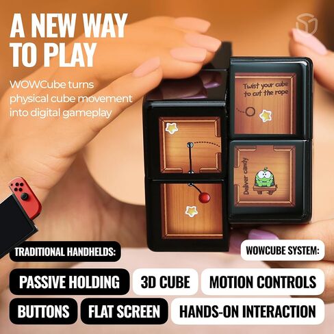Rubik's WOWCUBE - Handheld Game Console, 100+ Games and Apps for Teens and Adults (Ages 13+) - STEM Certified Entertainment System - 24 Screens Interactive Gaming Cube in Kuwait