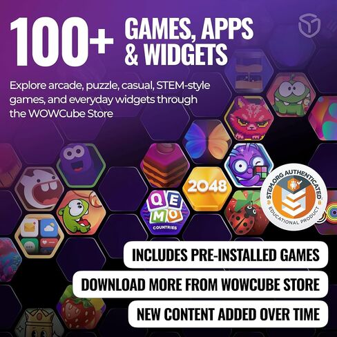 Rubik's WOWCUBE - Handheld Game Console, 100+ Games and Apps for Teens and Adults (Ages 13+) - STEM Certified Entertainment System - 24 Screens Interactive Gaming Cube in Kuwait