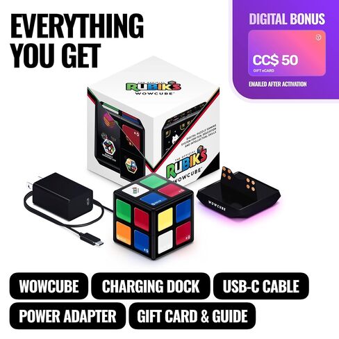 Rubik's WOWCUBE - Handheld Game Console, 100+ Games and Apps for Teens and Adults (Ages 13+) - STEM Certified Entertainment System - 24 Screens Interactive Gaming Cube in Kuwait