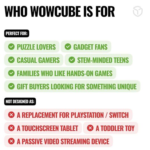 Rubik's WOWCUBE - Handheld Game Console, 100+ Games and Apps for Teens and Adults (Ages 13+) - STEM Certified Entertainment System - 24 Screens Interactive Gaming Cube in Kuwait