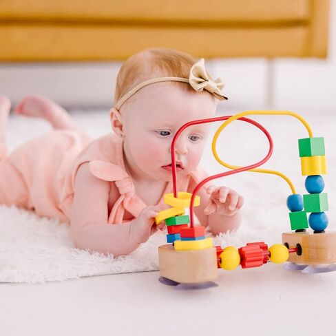 Melissa & Doug Baby Learning Bundle - My First Activity 8-Page Soft Book with Puppet and First Bead Maze with 18 Beads for Babies and Toddlers in Kuwait