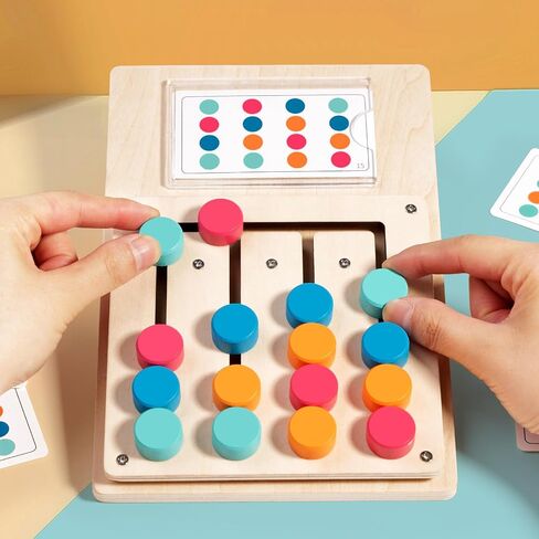 Practical Life/Math/Sensorial Preschool Classroom Toy Chess Game Patterns Matching Battle Game Beads Moving Maze Toy Brain Teasers 3 4 5 6 7 Years Old Road Trip Game Gift in Kuwait