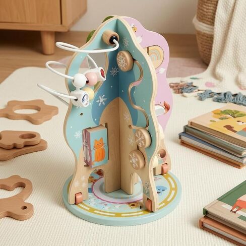 Tree Bead Maze Sliding Pieces Wooden Bead Maze Hand-Eye Coordination Children's Plaything in Kuwait