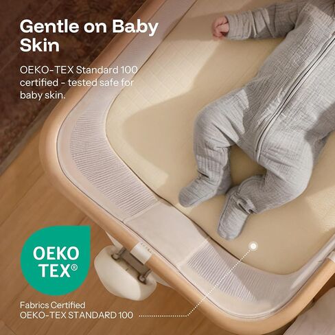 HARPPA Cuddly Bassinet Sheets, Bamboo Viscose Cotton, Oeko-TEX Certified | 2 Pack, Soft and Breathable, Stay Put Fit, Deep Pocket, Elastic Skirt, Reinforced Edges, Lightweight Muslin Fabric in Kuwait