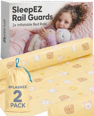 SplashEZ Travel Bed Rails for Toddlers, 2-Pack Inflatable Bed Bumpers | Inflatable travel bed bumpers for toddlers. Portable travel bed rail for home, hotels & vacations. Easy to inflate. in Kuwait