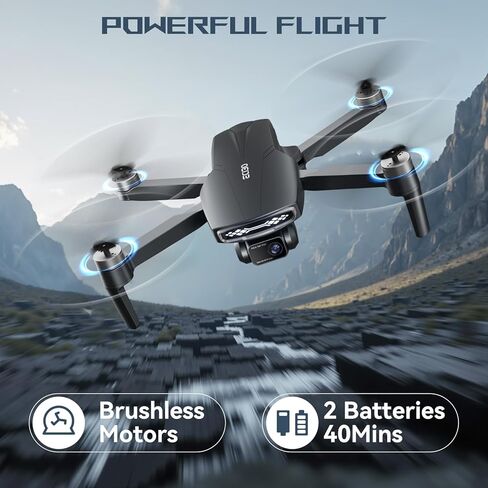 Drone with Camera for Adults 4K,Brushless Motor,5G FPV,Optical Positioning | Under249G,5G FPV Video Transmission,Long Range,120°FOV Camera,90°Adjustable Lens,2Batteries,Carrying Case,Easy for Beginner in Kuwait