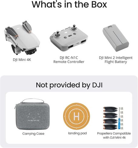 DJI Mini 4K Storage Bundle, Drone with 4K UHD Camera for Adults, Under 249 g, 3-Axis Gimbal Stabilization, Drone Case, Propellers Compatible, Propeller Guard, landing pad in Kuwait