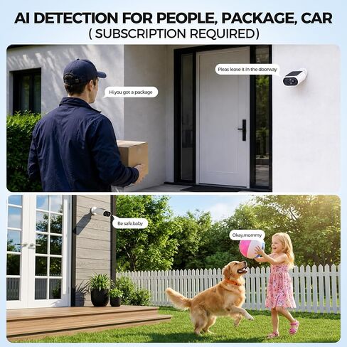 AlkiVision Solar Security Cameras Wireless Outdoor - 2K Night Color Vision Cameras for Home Security, AI Motion Detection, 360° View, Spotlight, 2-Way Audio, Siren, IP67 Waterproof, SD/Cloud Storage in Saudi Arabia