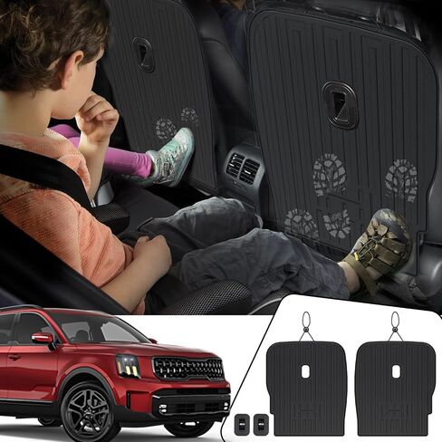 Kick Mats Backrest Mats for 2020-2024 2025 Kia Telluride 7 Passenger Captain Chairs Car Mats Accessories, All Weather TPE Interior Protector(2nd Row Backrest Mats) in Kuwait