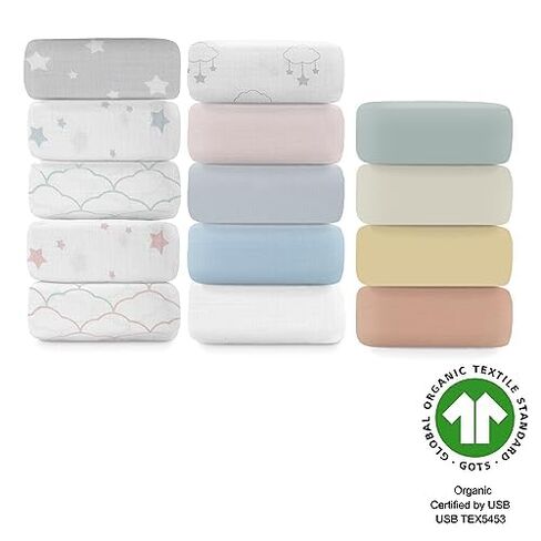 Newton Baby Fitted Crib Sheet 2-Pack, Organic Cotton - Plain White in Kuwait