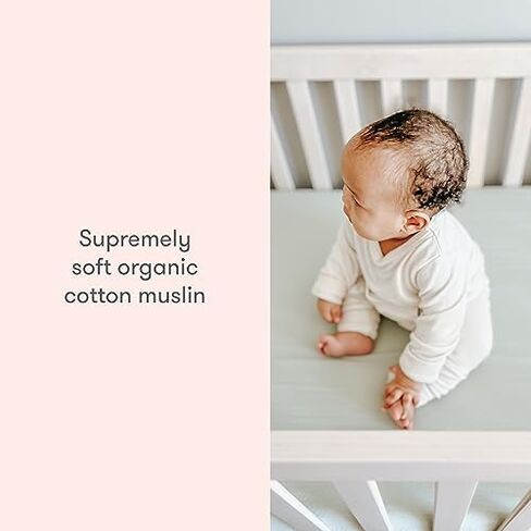 Newton Baby Fitted Crib Sheet 2-Pack, Organic Cotton - Plain White in Kuwait