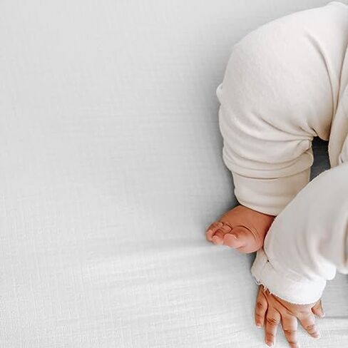 Newton Baby Fitted Crib Sheet 2-Pack, Organic Cotton - Plain White in Kuwait