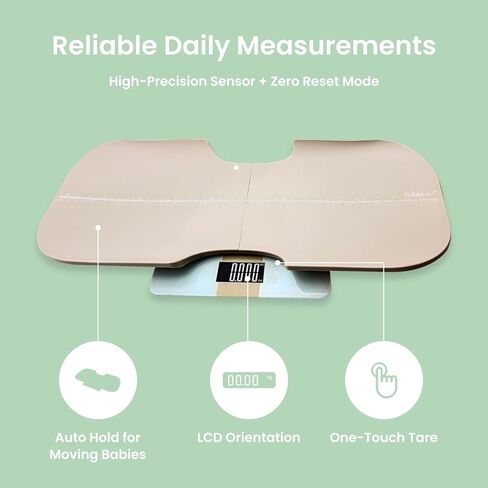 bblüv Kilo Pro Digital Evolutionary Scale - Digital Infant & Baby Scale with Removable Tray, High-Precision Sensor, Auto Shut-Off - Height Tracking & Weight Measurement Up to 180 kg in Kuwait
