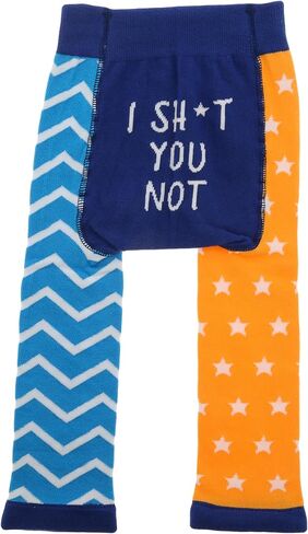 Pavilion Gift Company Unisex Sht You Not-6-12 Month Baby Leggings Soft Stretchy Humorous Funny Novelty Wacky Apparel Attire, Blue, Orange, White in Kuwait