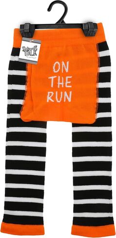 Pavilion Gift Company Unisex Run-6-12 Month Baby Leggings Soft Stretchy Humorous Funny Novelty Wacky Apparel Attire, Orange, Black, White in Kuwait