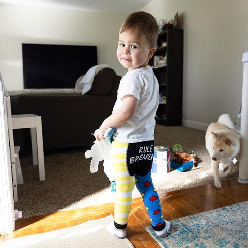 Pavilion Gift Company Unisex Rule Breaker – 12-24 Month Baby Leggings Soft Stretchy Humorous Funny Novelty Wacky Apparel Attire, Yellow, Blue, Black, Red, White in Kuwait