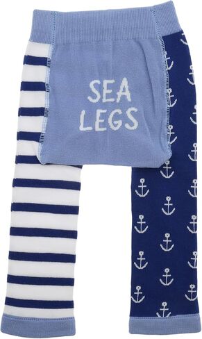 Pavilion Gift Company Unisex Sea 6-12 Month Baby Leggings Soft Stretchy Boat Beach Lake Waterfront Apparel Attire, Blue, White in Kuwait