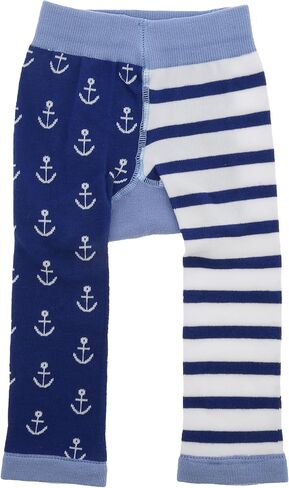 Pavilion Gift Company Unisex Sea 6-12 Month Baby Leggings Soft Stretchy Boat Beach Lake Waterfront Apparel Attire, Blue, White in Kuwait