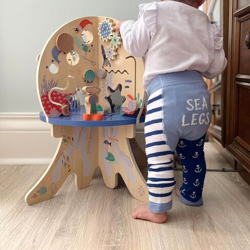 Pavilion Gift Company Unisex Sea 6-12 Month Baby Leggings Soft Stretchy Boat Beach Lake Waterfront Apparel Attire, Blue, White in Kuwait