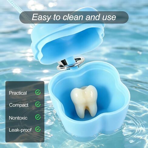 20 Pcs Tooth Necklace Boxes, Durable Plastic Holder Cases | Cute Colorful Fairy Box, Kids Keepsake Ornaments Accessories for Lost Teeth Organizer, Baby Milk Teeth in Kuwait