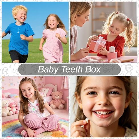20 Pcs Tooth Necklace Boxes, Durable Plastic Holder Cases | Cute Colorful Fairy Box, Kids Keepsake Ornaments Accessories for Lost Teeth Organizer, Baby Milk Teeth in Kuwait
