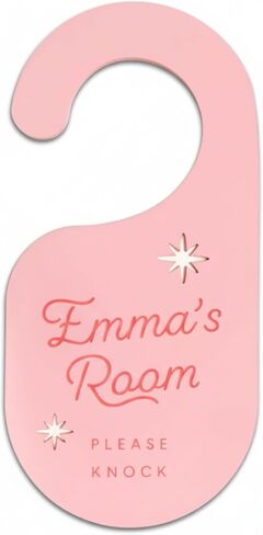 Custom Door Hanger Sign for Kids or Teens – Personalized Privacy Sign with Name and Message – Acrylic Door Handle Tag – Do Not Disturb or Please Knock – 7x3.5 in – by Haven Print Co. in Kuwait