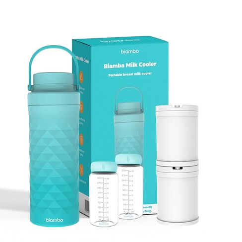 Breastmilk Cooler Bottle - 22oz 600ml Capacity, 24-Hour 360 Cooling Technology, Portable & On The Go Breast Cooler Bottle, Easy Cleaning Multi-Use Breastmilk Storage Bottle, 2 Baby Milk Storage in Kuwait