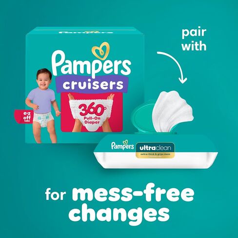 Pampers Diapers - Cruisers 360° - Size 4, 21 Count, up to 100% Leakproof Fit, Designed for Active Babies, Pull On Diaper in Kuwait