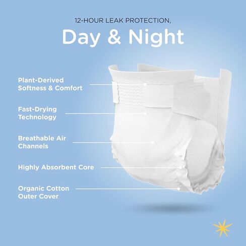 Our Diapers | The First EWG Verified & Microbiome-Friendly Diaper | Size 1 (7-14 lbs) 33 Count | 12-Hour Leak Protection | Made with Organic Cotton & Plant-Derived Materials | Totally Chlorine Free in Kuwait