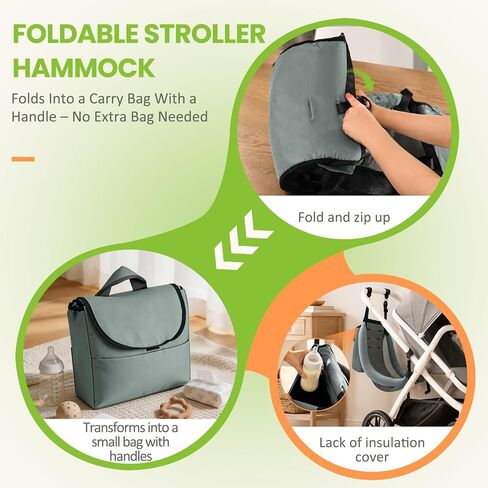 Stroller Hammock Seat for Toddler, 5-Point Harness, Detachable Stroller Seat Attachment, Folds be a Storage Bag, Curved Hammock-Style Seat Accessories, for 3-5 Years Old, Up to 45 lbs in Kuwait