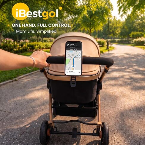 Magnetic Phone Holder for Stroller, MagSafe Compatible Stroller Phone Mount, 360° Rotatable Handlebar Clamp, Quick Install, Fits Bike, Shopping Cart, Pushchair in Kuwait