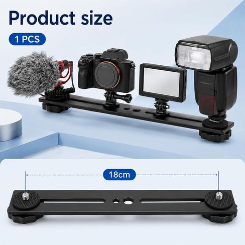 Flash Bracket Tripod Extension Arm Camera Bracket Tripod Accessories Tripods Attachment Camera Attachment Extension Bar Tripods Accessories Attachments, 8 x 1.2 inch Black Aluminum Alloy in Kuwait