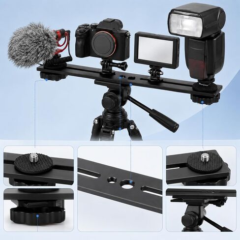 Flash Bracket Tripod Extension Arm Camera Bracket Tripod Accessories Tripods Attachment Camera Attachment Extension Bar Tripods Accessories Attachments, 8 x 1.2 inch Black Aluminum Alloy in Kuwait