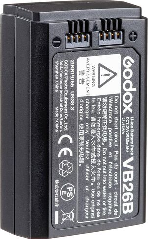 Godox Flash VB26 Rechargeable Lithium-Ion Battery for V1 Flash Head, 7.2V 2600mAh Power Pack for Extended Shooting Time, Stable Output, Fast Recycle Support, Portable Flash Battery in Saudi Arabia