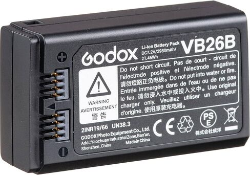 Godox Flash VB26 Rechargeable Lithium-Ion Battery for V1 Flash Head, 7.2V 2600mAh Power Pack for Extended Shooting Time, Stable Output, Fast Recycle Support, Portable Flash Battery in Saudi Arabia