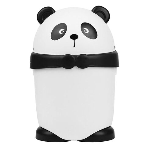 Cartoon Panda Trash Can with Cover, Plastic Mini Garbage Bin for Toilet and Kitchen, Cute Animal-Shaped Storage Container for Babies Room and Family Use in Kuwait