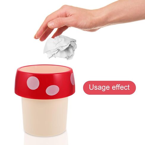 TOYANDONA Cute Mushroom Shaped Desktop Trash Can and Pen Holder for Nursery and ’s Rooms, Plastic Mini Recycling Bin with Large Capacity, Stylish and Creative Design for Home or Office in Kuwait