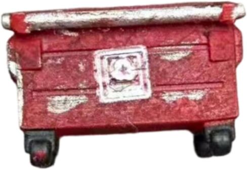 1/64 Miniature Trash Can Weathered Mini Trash Bin Resin Scene Ornament for Dioramas, Red in Kuwait