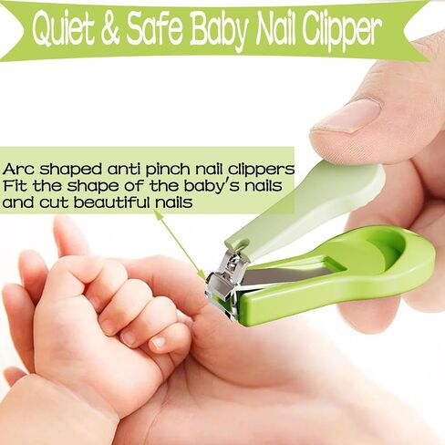Baby Nail Trimmer, 4-in-1 Baby Nail Clippers Kit,Nail File & Tweezers, Baby Manicure Kit for Newborn, Infant & Toddler, Mothers Day Gifts (Green) in Kuwait